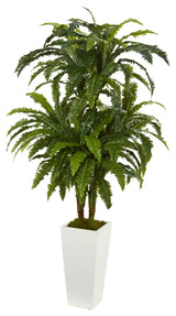 Marginatum Artificial Plant, White Tower Vase
