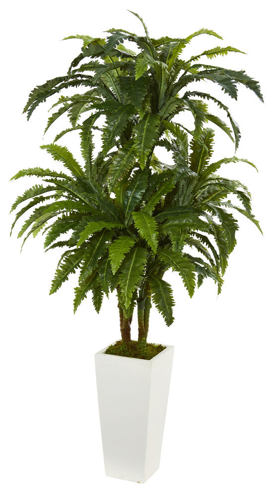 Marginatum Artificial Plant, White Tower Vase