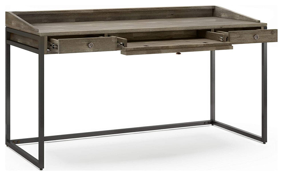Modern Industrial 60 inch Wide Home Office Desk with 2 Drawers