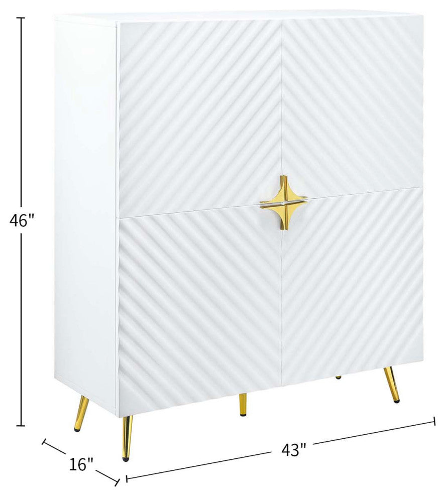White Wooden Cabinet With Adjustable Shelf