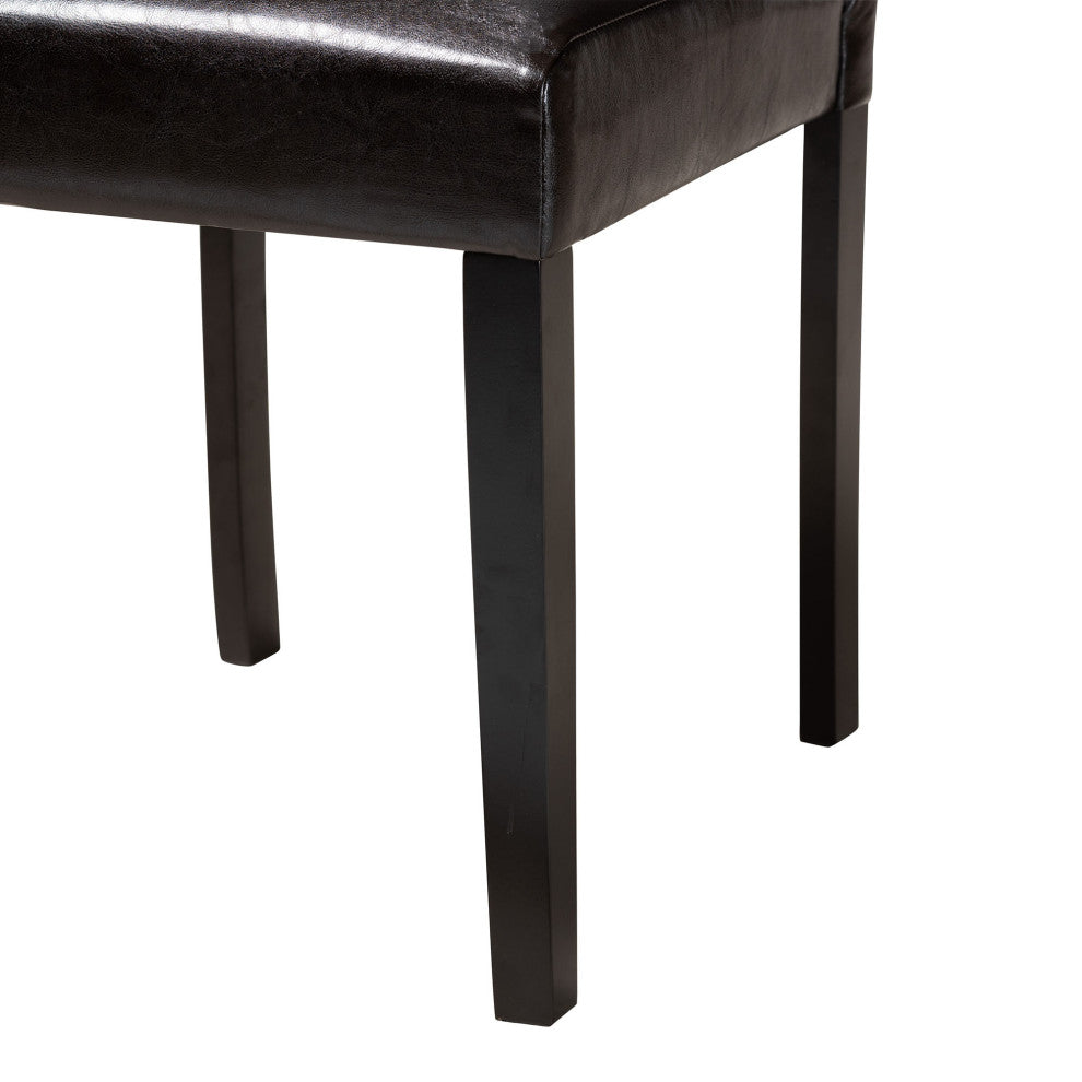 Bobbi Espresso Brown Faux Leather 5-Piece Dining Set