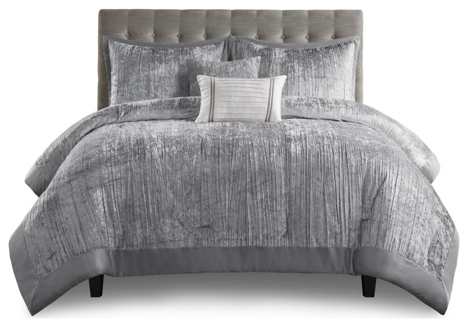Madison Park Lee 5 Piece Crinkle Velvet Comforter Set