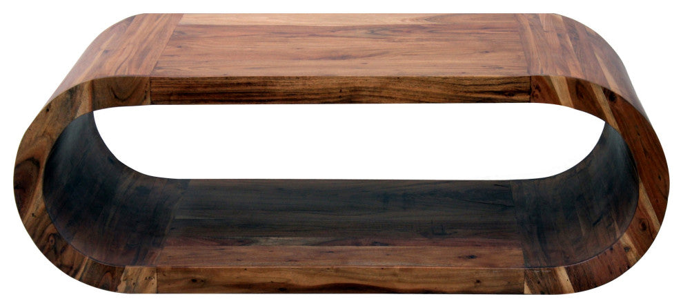 Infinity Cocktail Table, Natural Wood