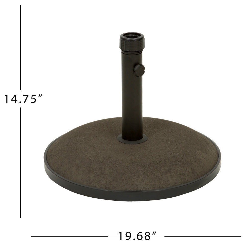 GDF Studio Tulare Outdoor 55 lbs Circular Concrete Umbrella Base, Brown