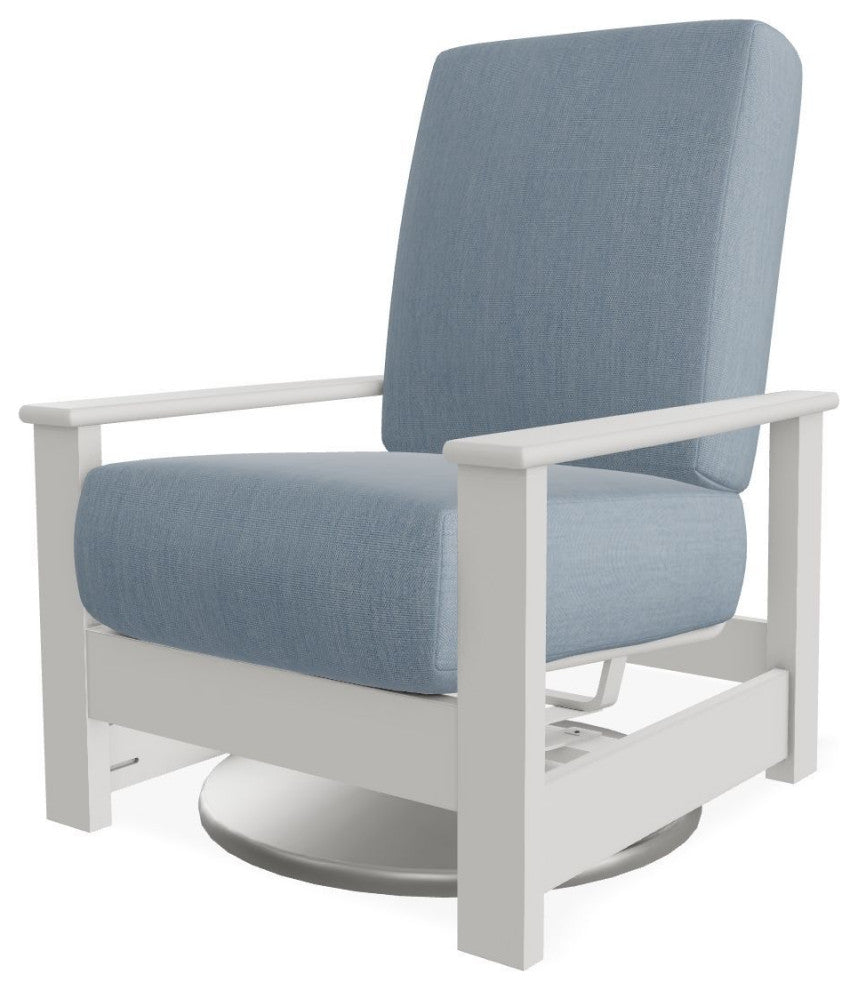 Leeward Deep Seat Outdoor Hidden Swivel Rocker, Canvas Haze/Snow