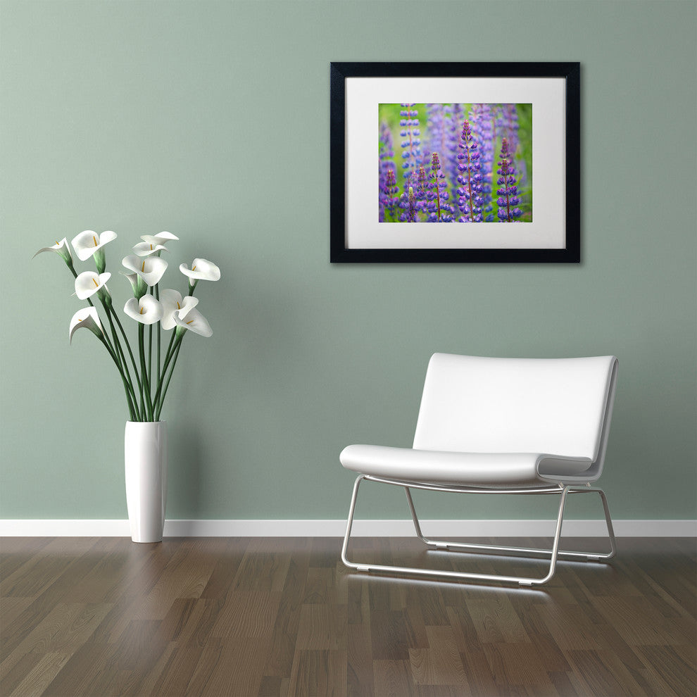 Cora Niele ''Blue Lupine Flowers'' Matted Framed Art