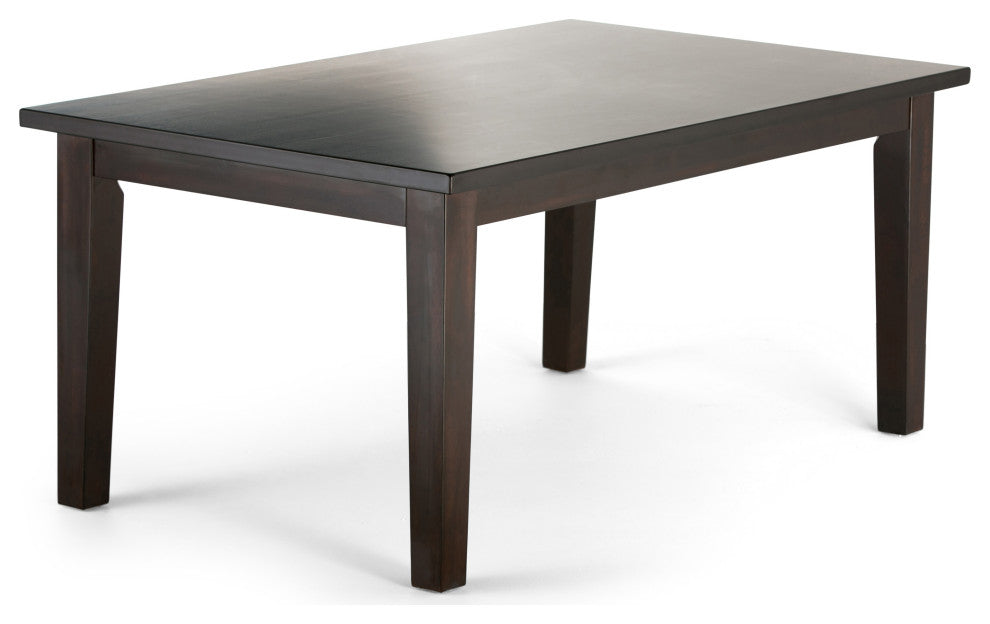 Acadian Solid Hardwood 5 Piece Dining Set, Distressed Saddle Brown