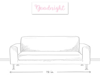 Goodnight 12"x36" Canvas Wall Art, Pink