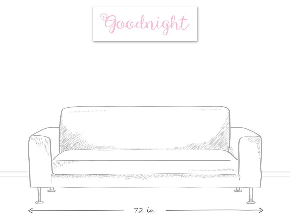 Goodnight 12"x36" Canvas Wall Art, Pink
