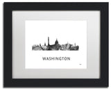 Marlene Watson 'Washington Dc Skyline' Matted Art, Black Frame, White, 14x11