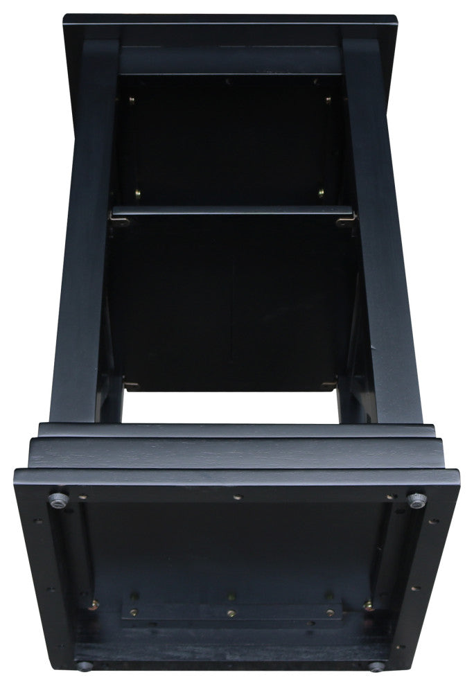 Hampton Accent Table With Shelves, Black