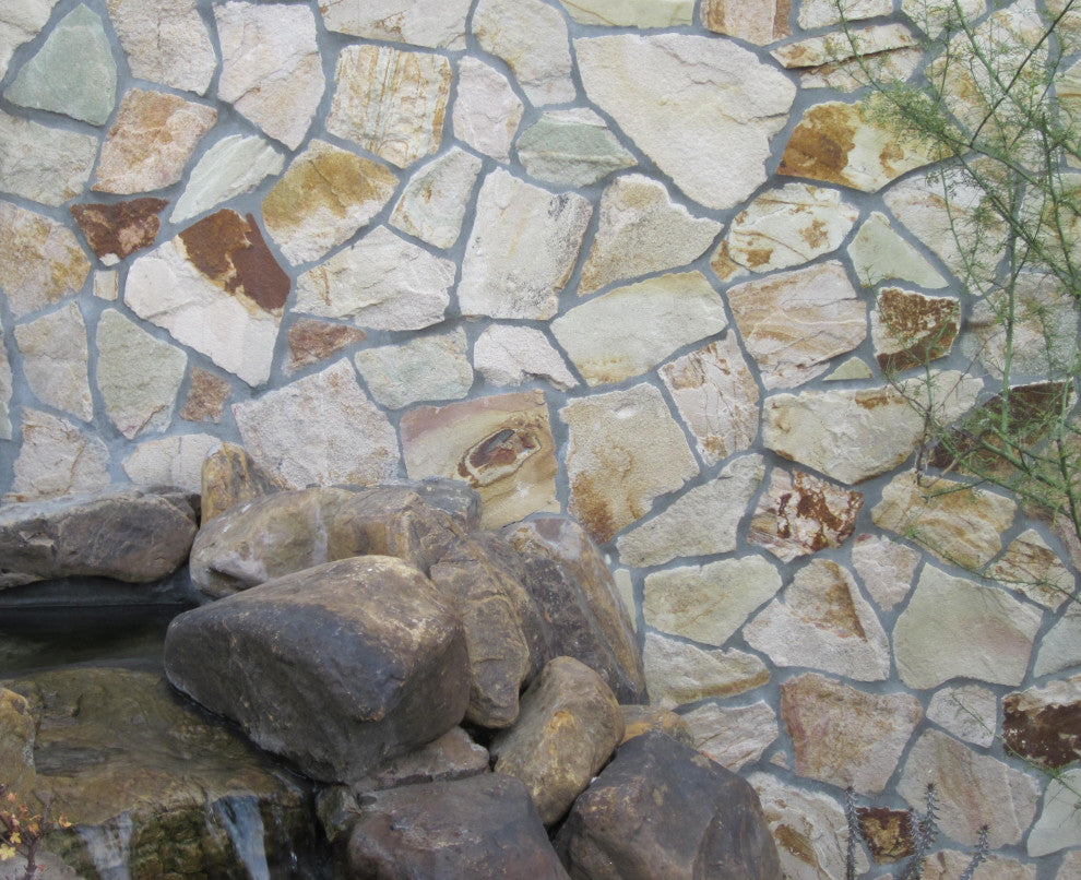 Golden White Mesh 2.7 Sqft Interlock Flagstone, 27 Sft