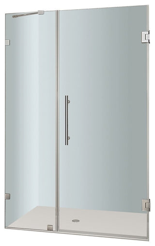 Aston Nautis Completely Frameless Hinged Shower Door, Chrome, 37"x72"