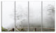 Fogs on Western Ghats Hills, Landscape Canvas Art Print, 48"x28", 4 Panels