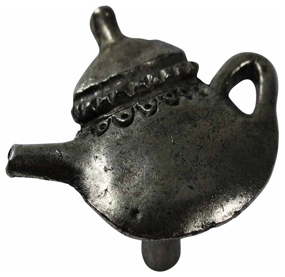 Vintage Cabinet Knob Antique Silver Solid Brass Teapot |
