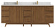 Madison Teak 84 Double Sink Bath Vanity in Dark Natural 1.5" Calacatta Laza