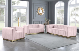 Marlon Velvet Upholstered Chair, Pink