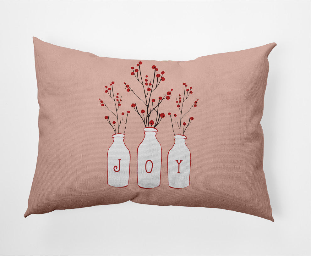 Joy Decorative Throw Pillow, Peach, 14"x20"