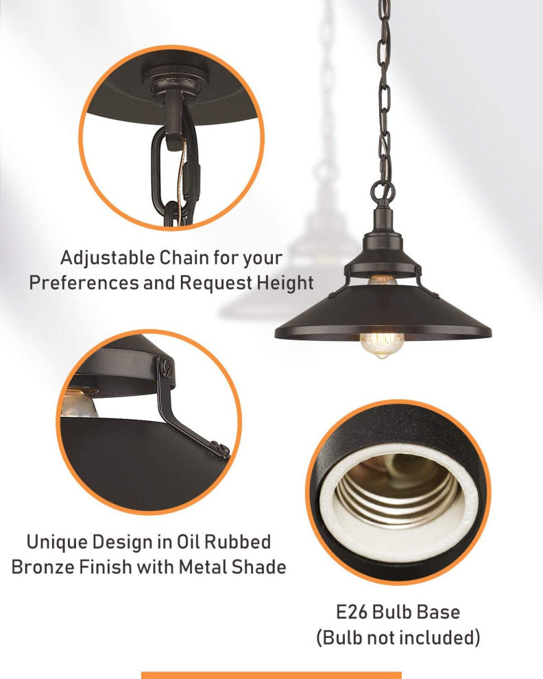 Industrial Black Pendant Light Vintage Hanging Lamp