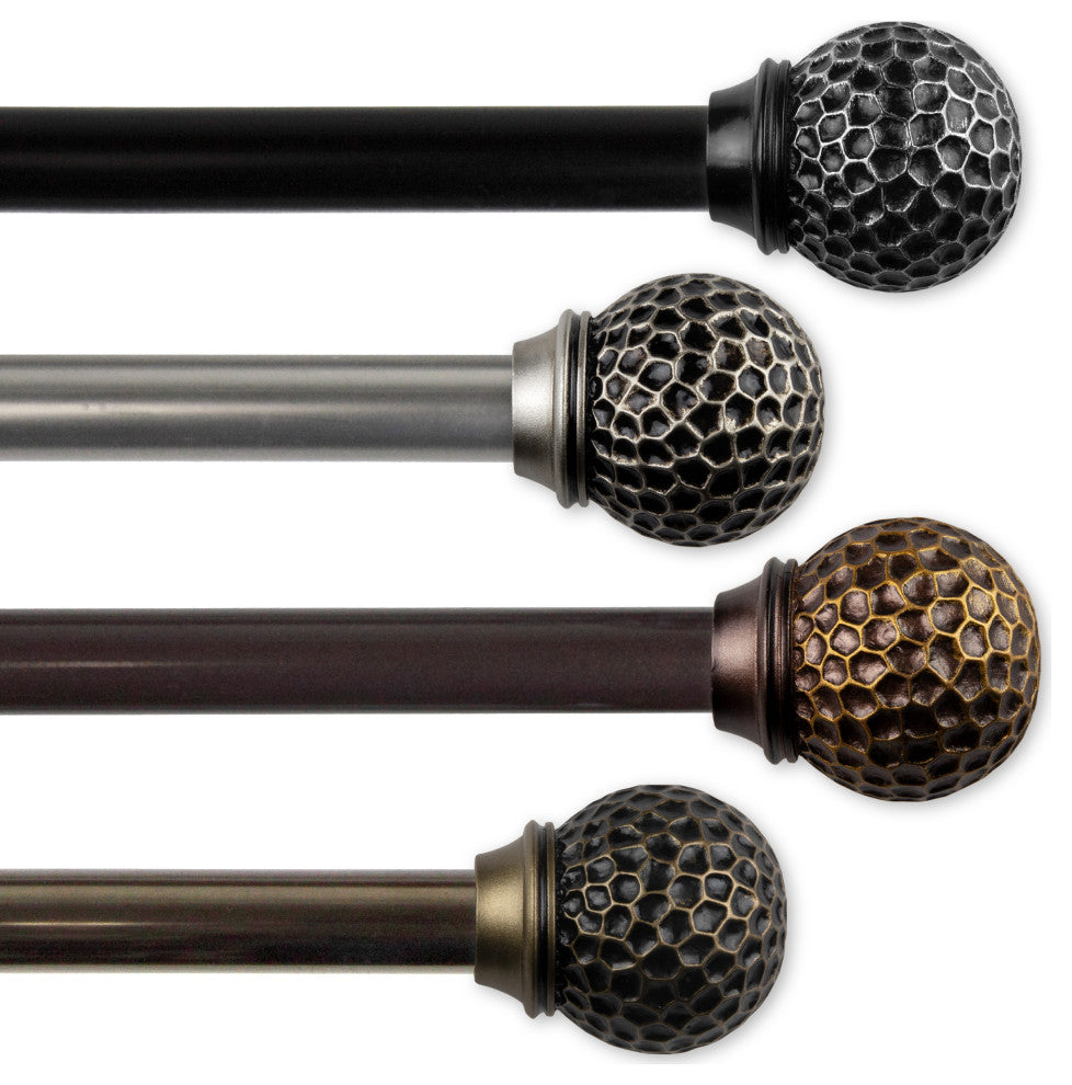 Nicholson 13/16" Curtain Rod, Black, 120-170"