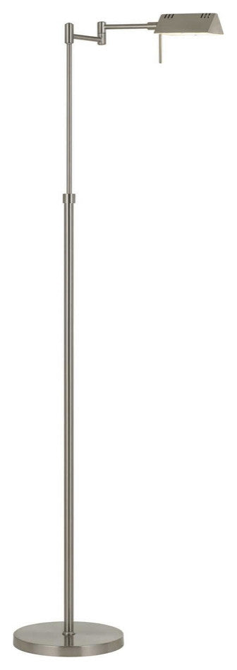 61" Nickel Adjustable Swing Arm Floor Lamp
