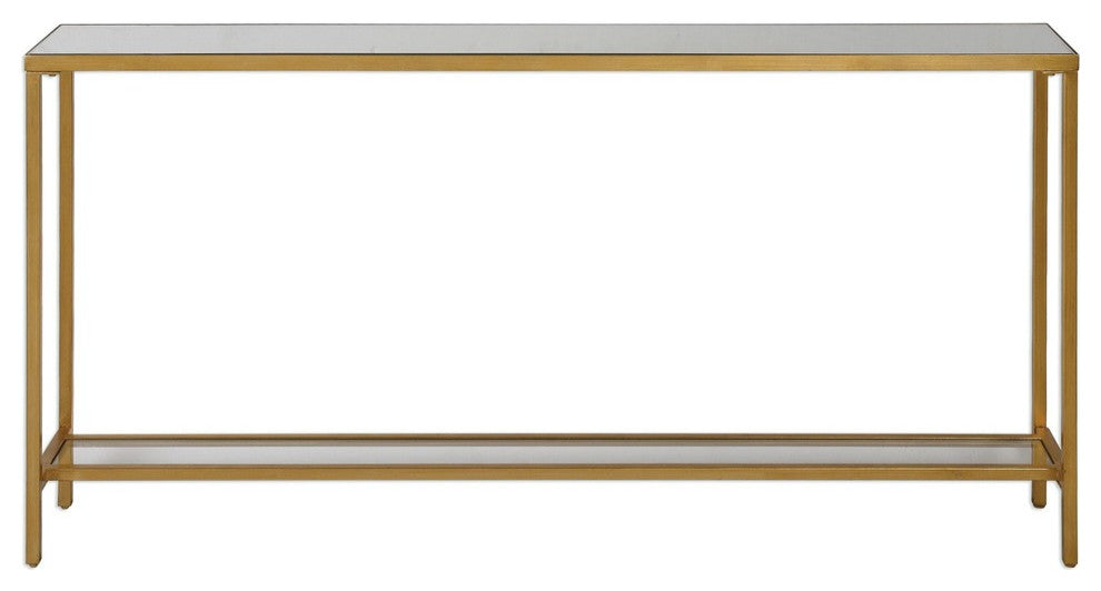Classic Minimalist Gold Console Table, Simple Hall Entry