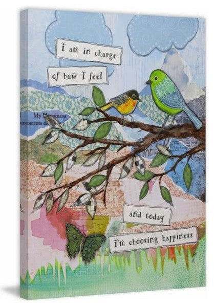 "Bird of Happiness" Painting Print on Wrapped Canvas, 40"x60"