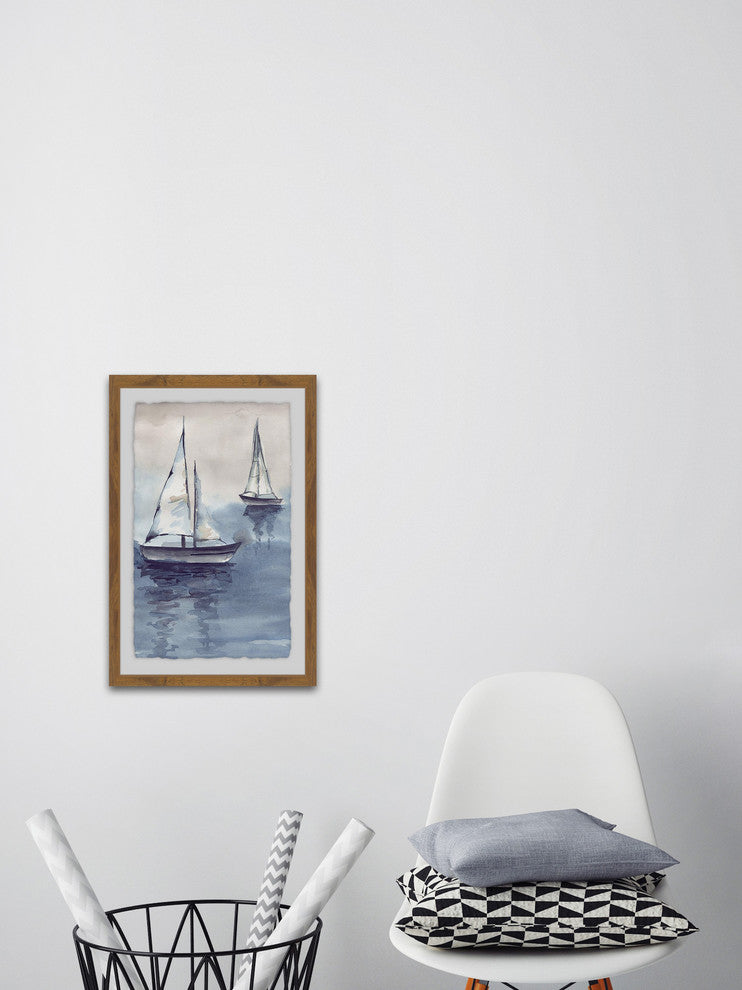 "Calm Sea" Framed Painting Print, 12"x18"