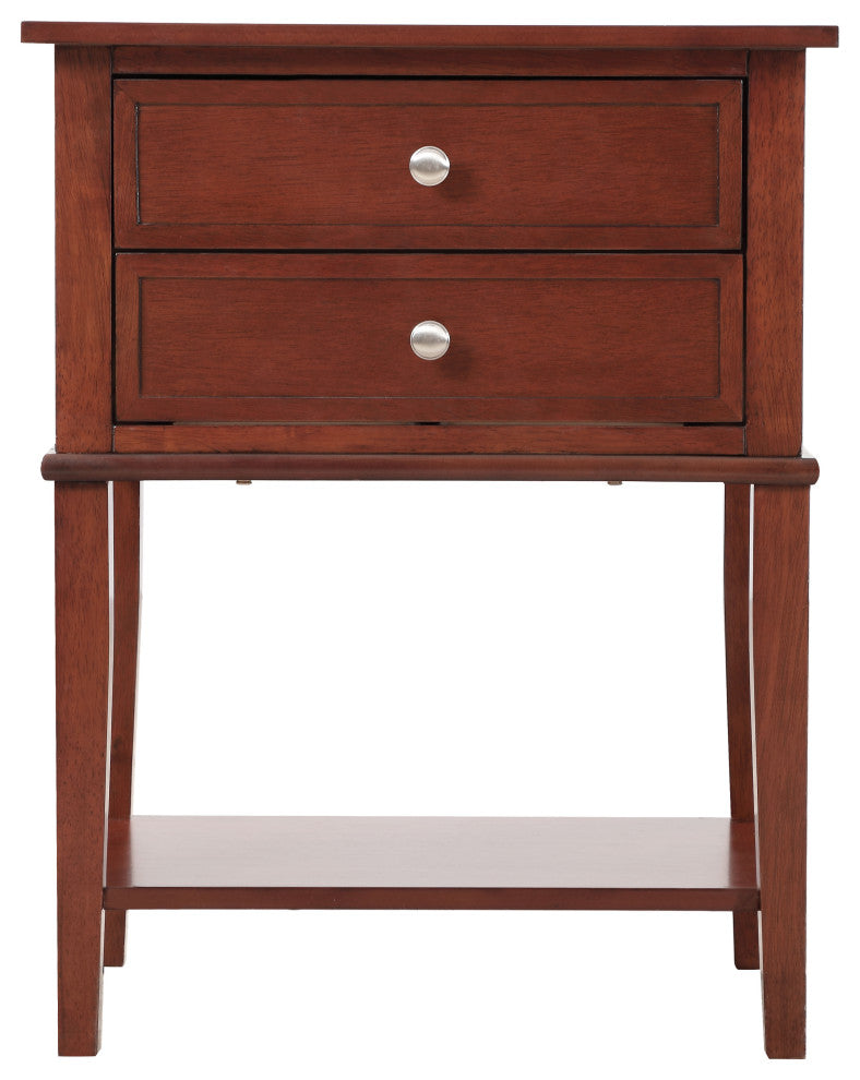 Glory Furniture Newton 2 Drawer Nightstand in Cherry