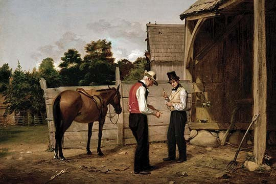 Bargaining for a Horse- Gallery Wrapped Canvas Art 28" x 42"