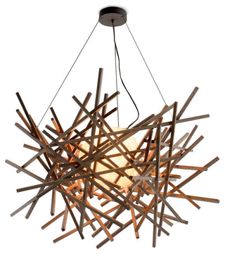Cura LED Pendant, Walnut, Black Canopy, 3000k