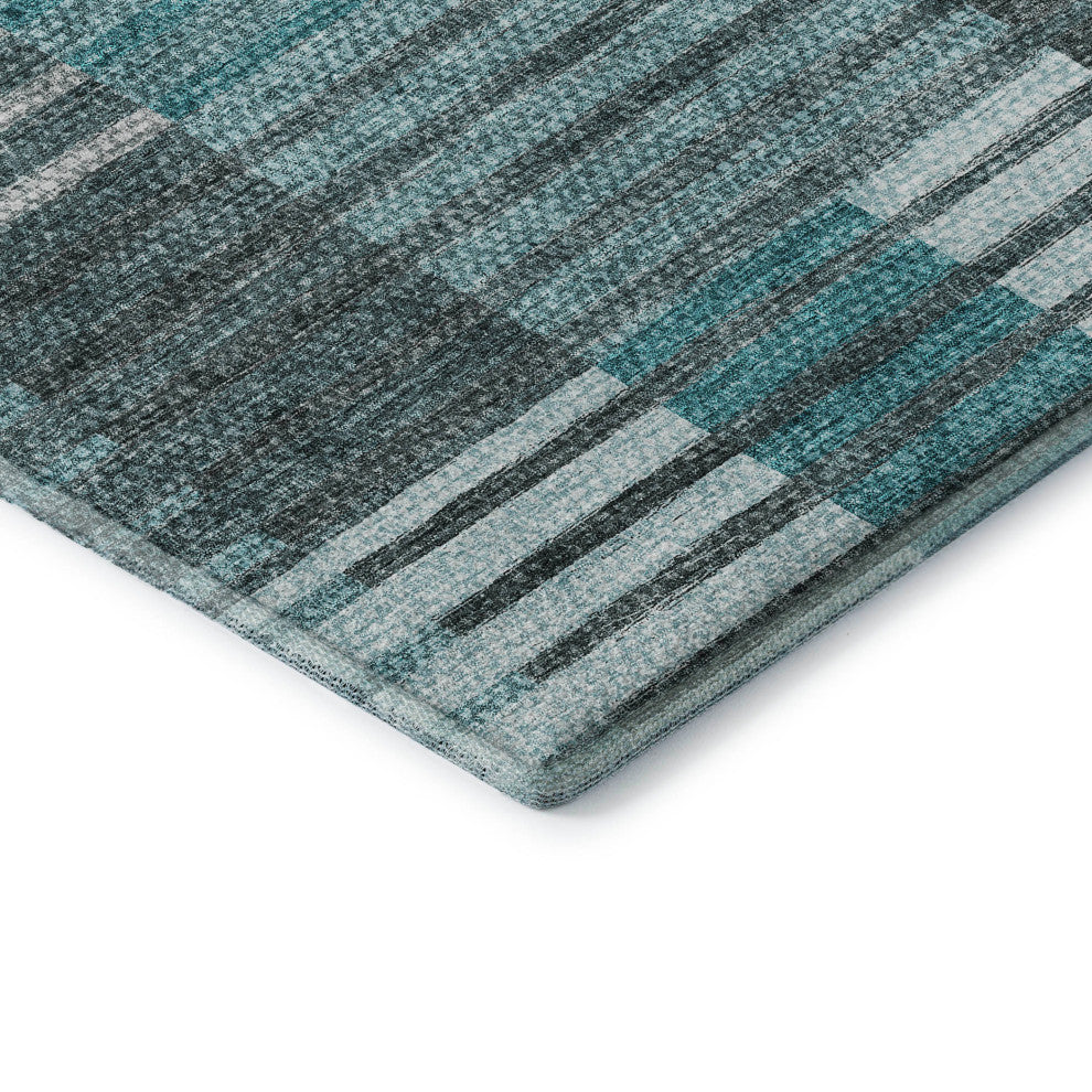 Premium Machine Washable Mayfield AMF687 Teal 3' x 5' Rug