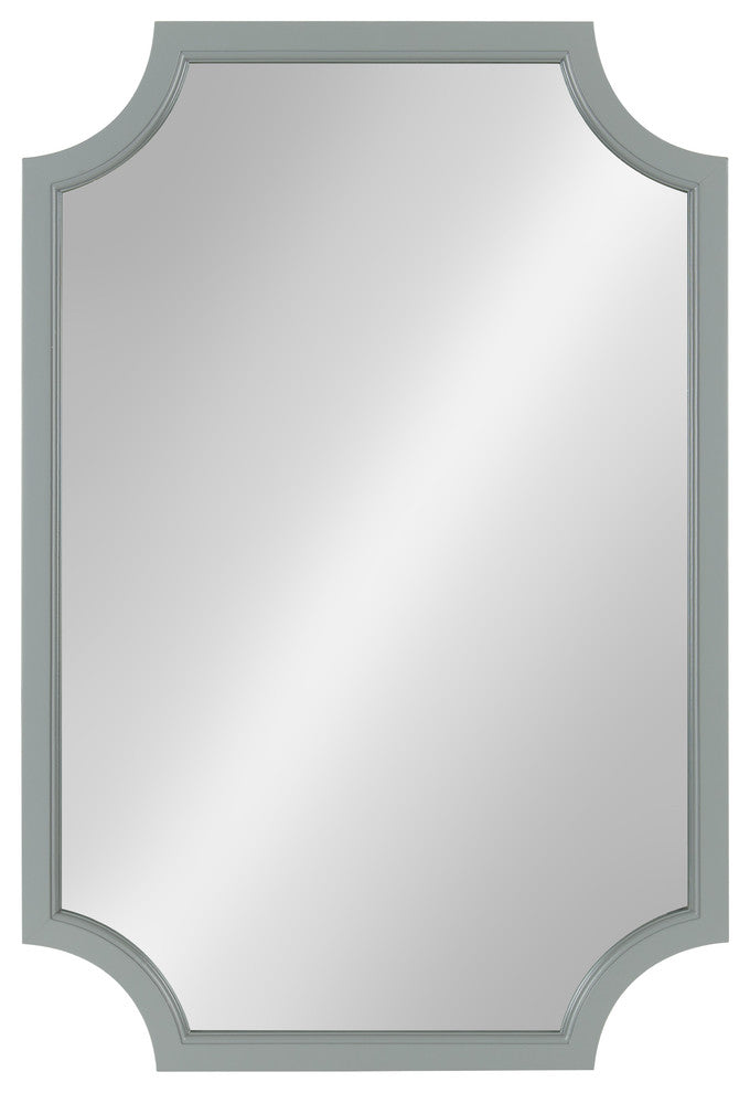 Kate and Laurel, Hogan Wood Framed Mirror With Scallop Corners, 24 x 36", Grey