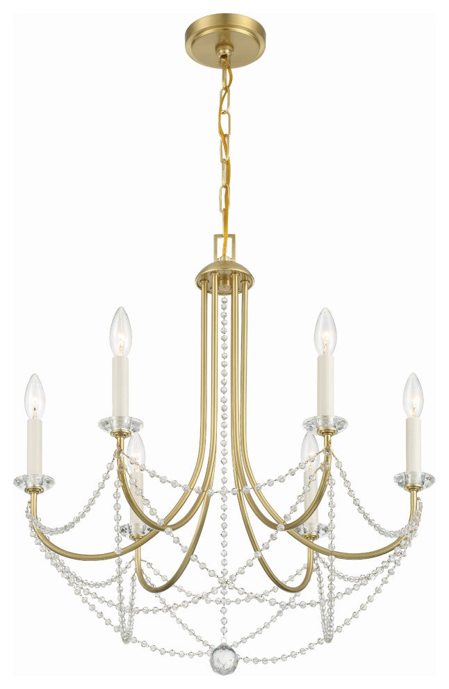 Delilah 6-Light Aged Brass Chandelier