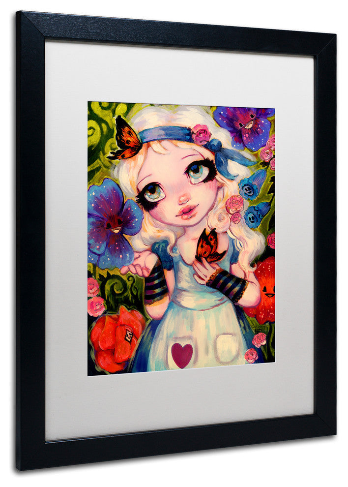 Natasha Wescoat 'The Talking Flowers' Art, Black Frame, White Mat, 16x20