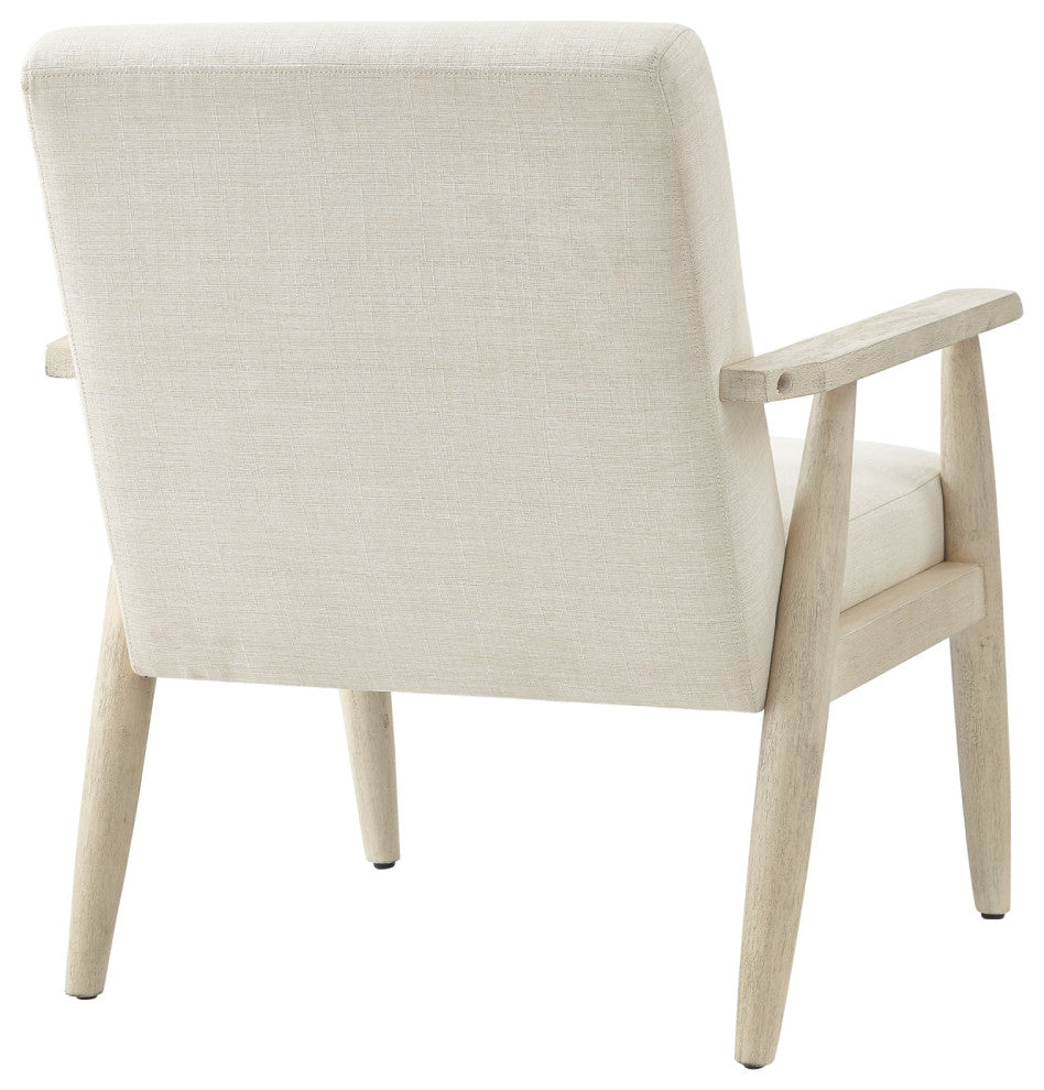 Rustic Manor Gian Armchair Upholstered, Beige and Cream Linen