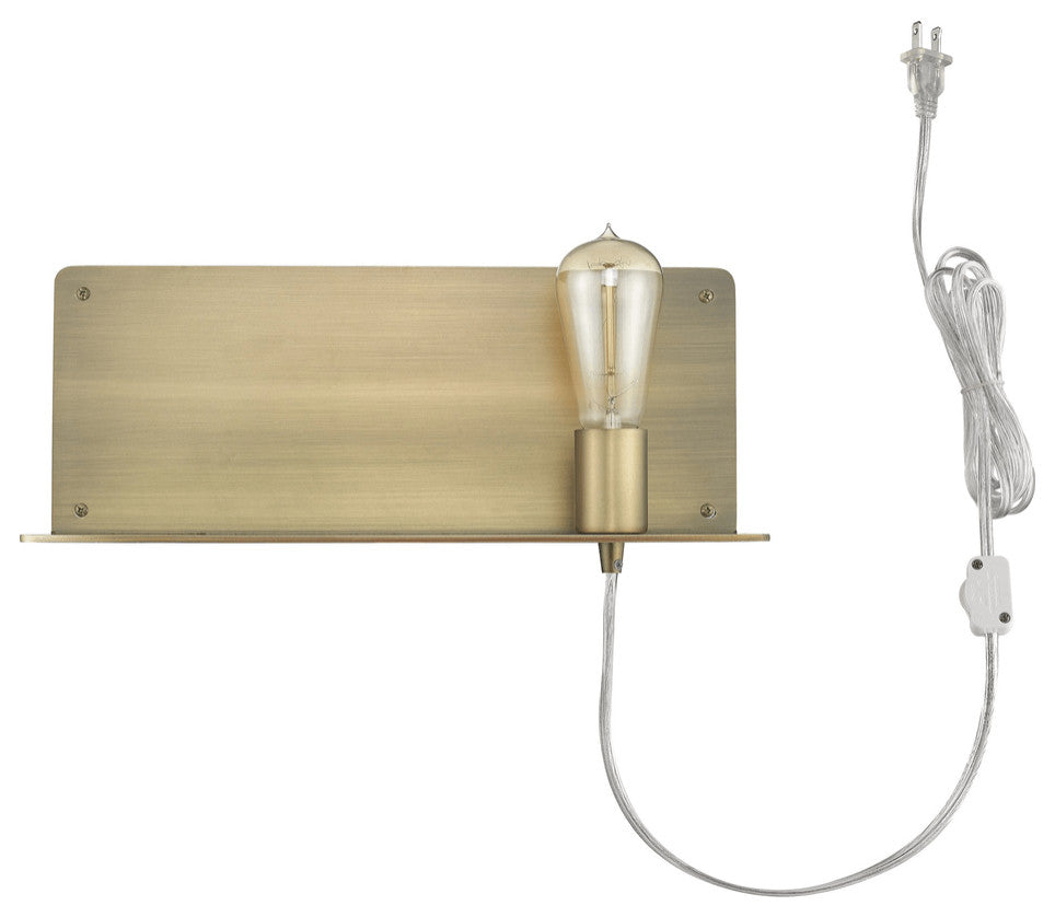 Dull Gold Shelf Wall Light