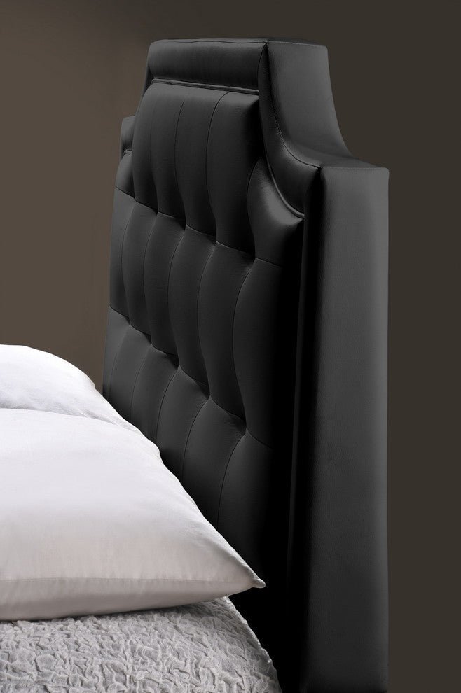 Baxton Studio Carlotta Black Modern Bed With Upholstered Headboard, King