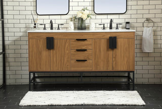 Home Living 22" Modern Walnut Brown-Light Bathroom Vanity