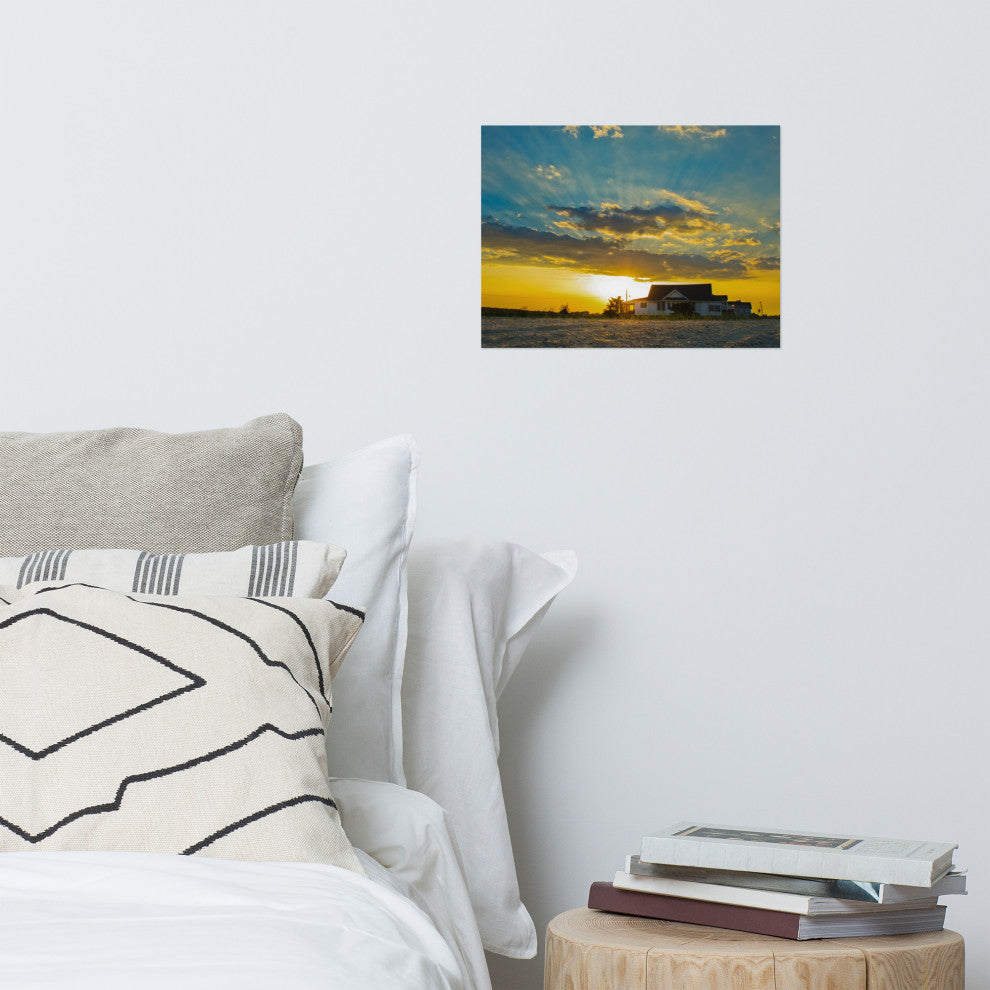 Sunset at Bowers Landscape Photo, Coastal Unframed Wall Art Print, 12" X 16"