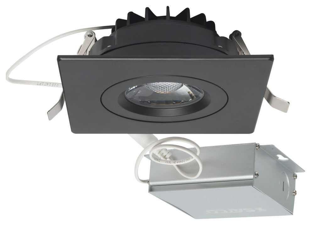 12 Watt LED Downlight - Gimbaled - 4 in. - 120 Volt - Square - Remote Driver
