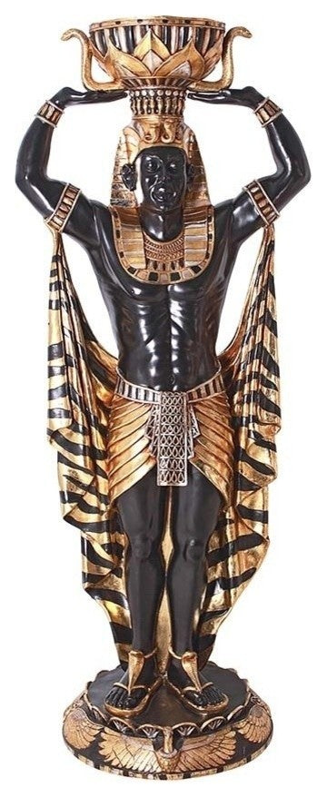 Grand Scale Nubian Guard With Urn