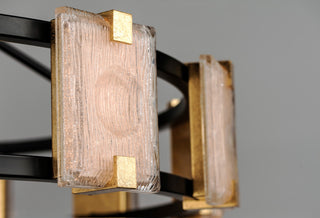 Maxim 39535 Radiant 9 Light 27"W LED Ring Chandelier - Black / Gold Leaf /