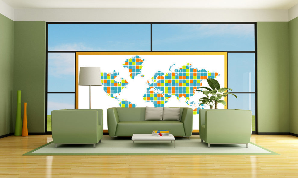 Studio Map Mural, Peel and Stick, 3 Panels, 124"x60"