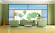 Studio Map Mural, Peel and Stick, 3 Panels, 124"x60"
