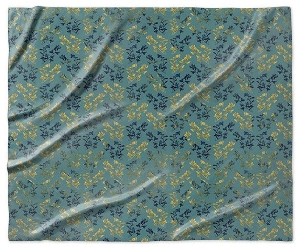 "Floral Zig Zag" Sherpa Blanket 60"x50"