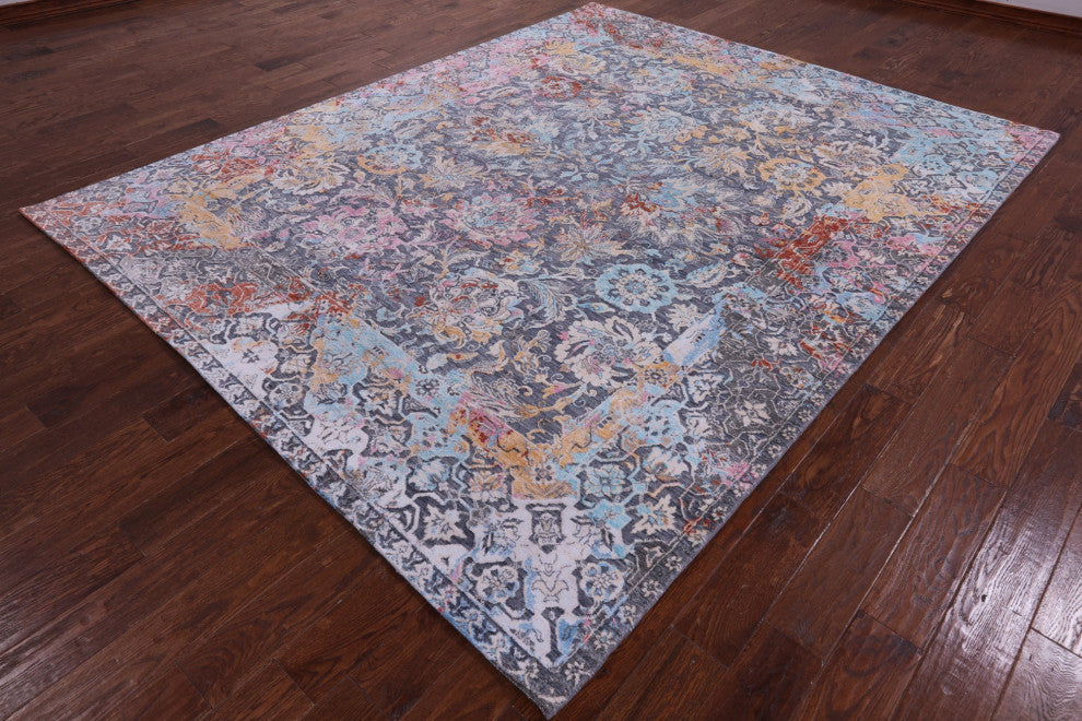 7' 11" X 10' 0" Persian Handmade Wool & Silk Rug - Q13506