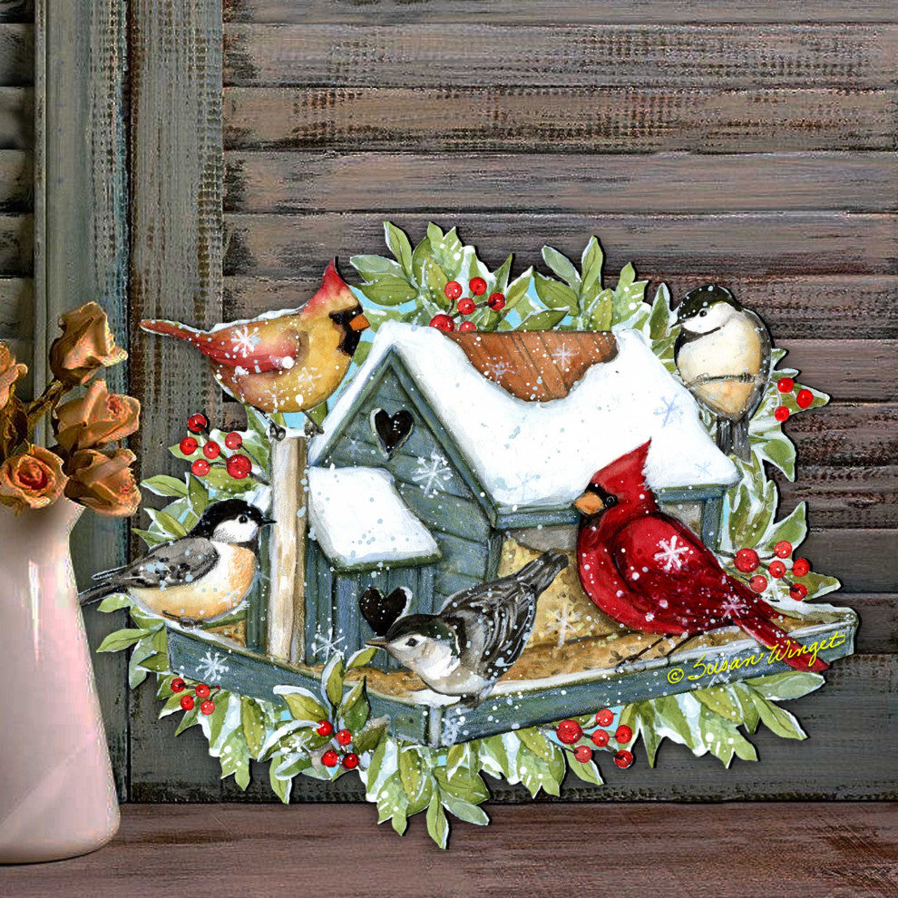 Winter Cardinals Door Decor by Susan Winget Christmas Santa Snowman Decor
