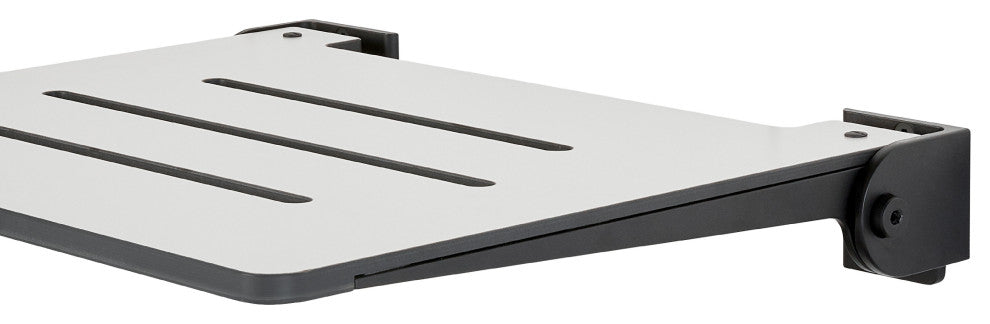 Seachrome SlimLine Folding Wall Mount Shower Seat, Light Gray, Matte Black Frame
