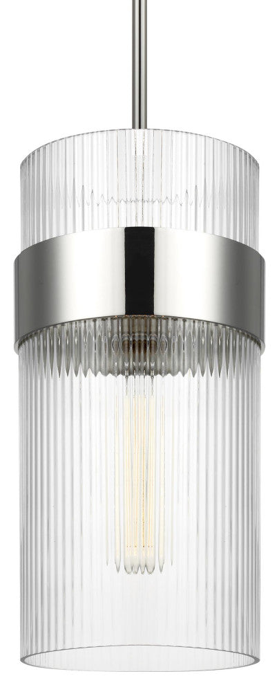 Geneva Large Pendant, Polished Nickel